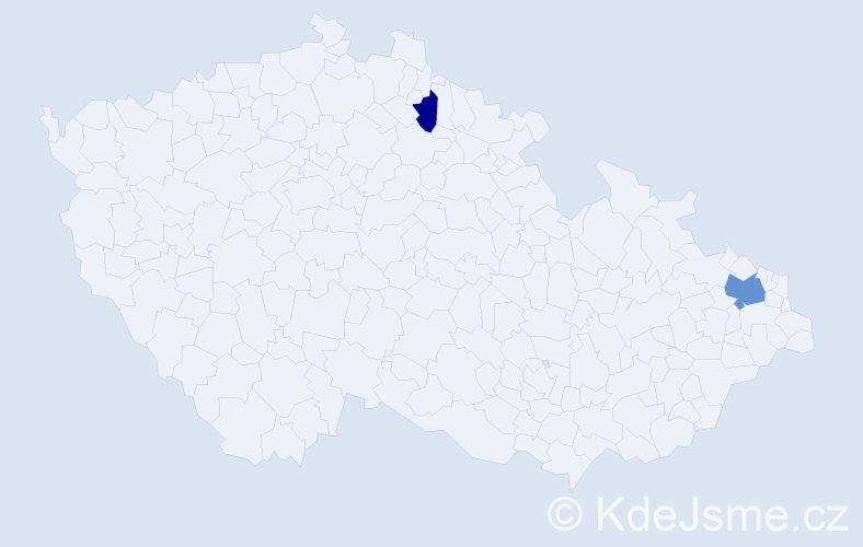 Příjmení: 'Prodzová', počet výskytů 8 v celé ČR