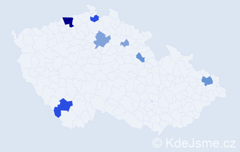 Příjmení: 'Vandlíčková', počet výskytů 28 v celé ČR