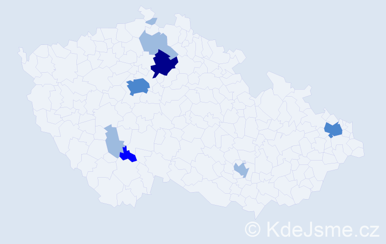 Příjmení: 'Báčková', počet výskytů 16 v celé ČR