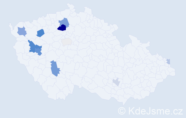 Příjmení: 'Krš', počet výskytů 24 v celé ČR