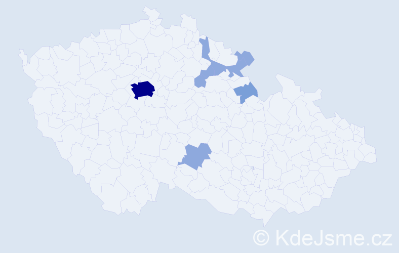 Příjmení: 'Bohánská', počet výskytů 16 v celé ČR