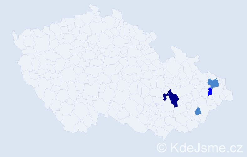 Příjmení: 'Halajko', počet výskytů 7 v celé ČR