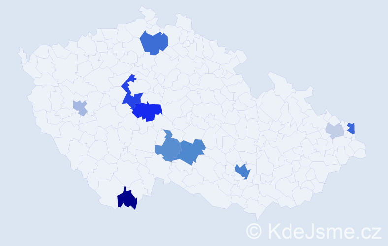 Příjmení: 'Hlinová', počet výskytů 21 v celé ČR