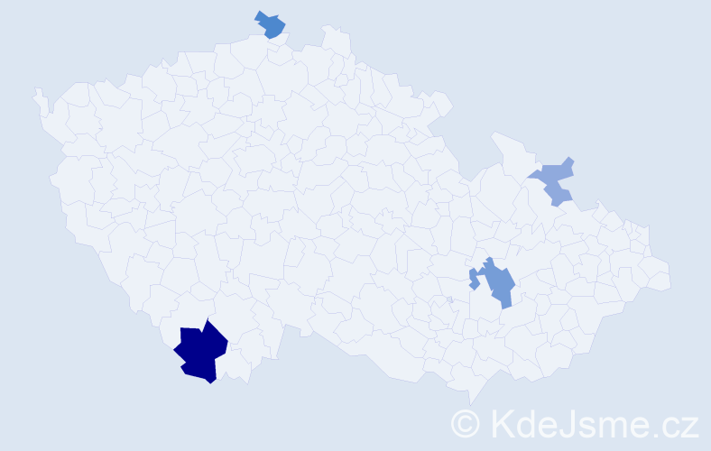 Příjmení: 'Benych', počet výskytů 11 v celé ČR