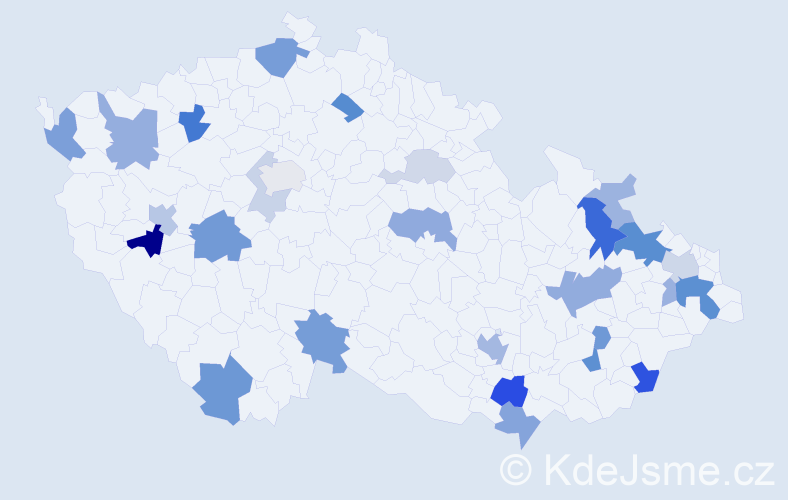 Příjmení: 'Mičuda', počet výskytů 63 v celé ČR