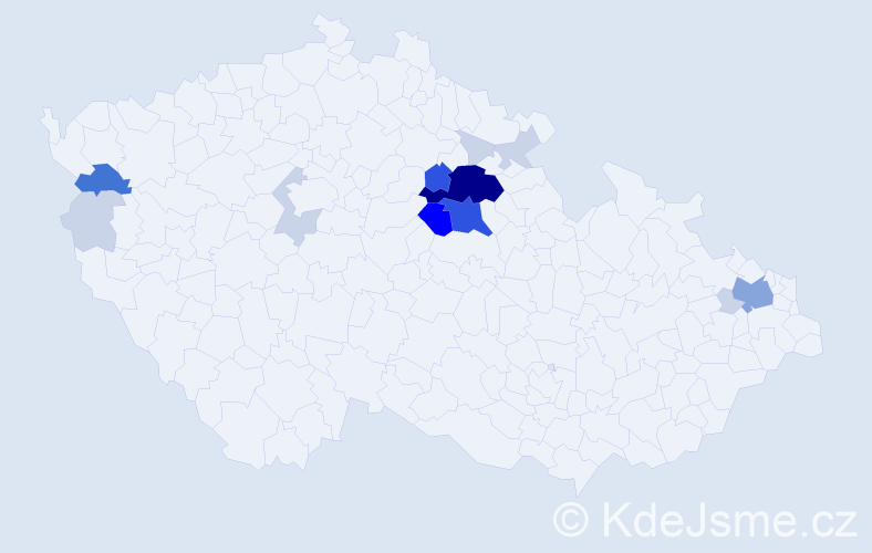 Příjmení: 'Boudyš', počet výskytů 54 v celé ČR