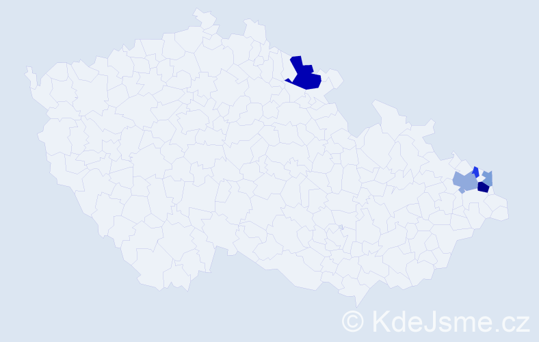 Příjmení: 'Čerchlová', počet výskytů 11 v celé ČR