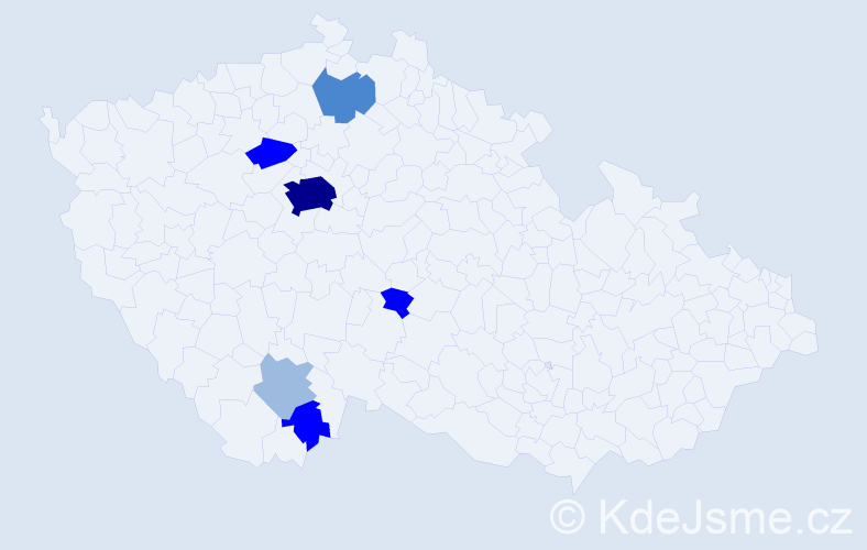 Příjmení: 'Matourková', počet výskytů 16 v celé ČR