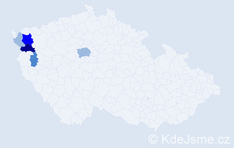 Příjmení: 'Hofmistrová', počet výskytů 11 v celé ČR
