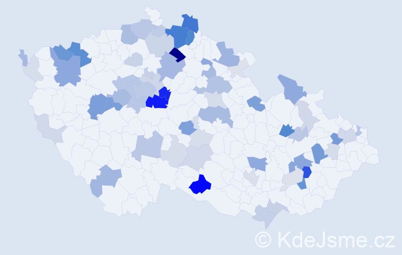 Příjmení: 'Hybnerová', počet výskytů 239 v celé ČR