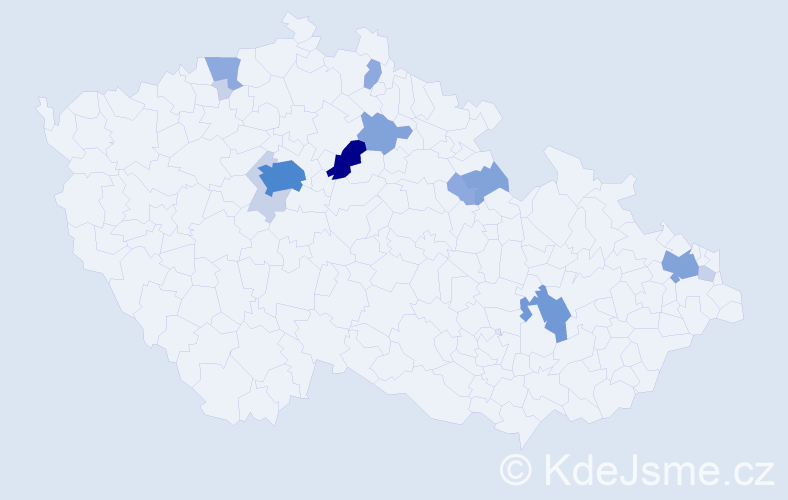 Příjmení: 'Kutmon', počet výskytů 40 v celé ČR