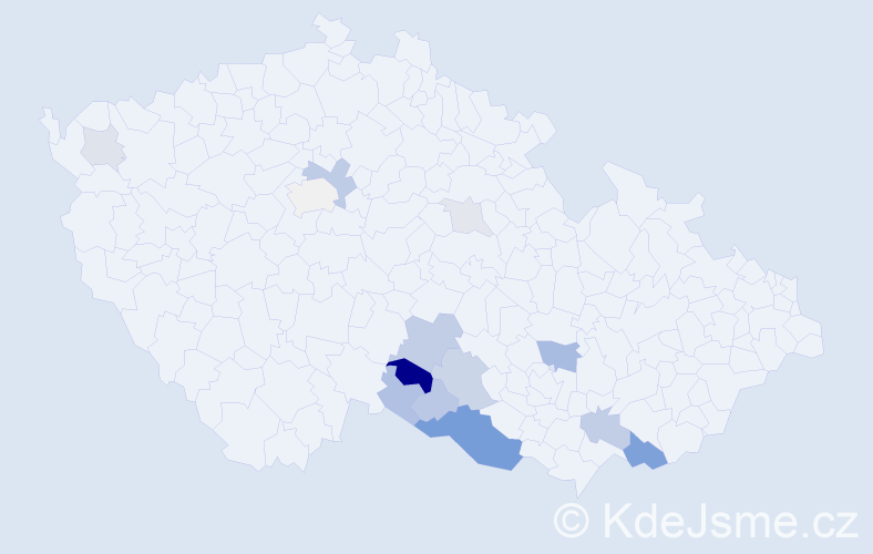 Příjmení: 'Ratkovská', počet výskytů 36 v celé ČR