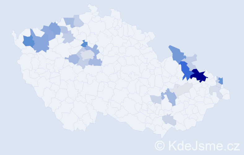 Příjmení: 'Antala', počet výskytů 87 v celé ČR