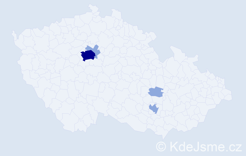 Příjmení: 'Kent', počet výskytů 8 v celé ČR