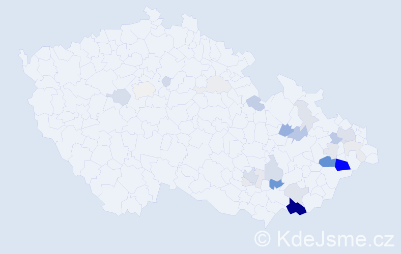 Příjmení: 'Koryčanská', počet výskytů 100 v celé ČR