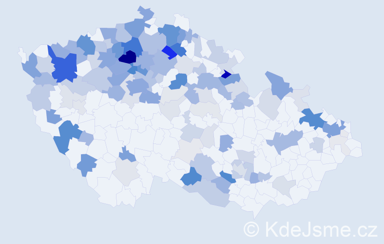 Příjmení: 'Frič', počet výskytů 517 v celé ČR