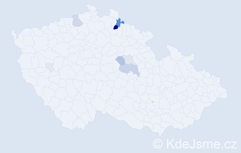 Příjmení: 'Tilerová', počet výskytů 14 v celé ČR