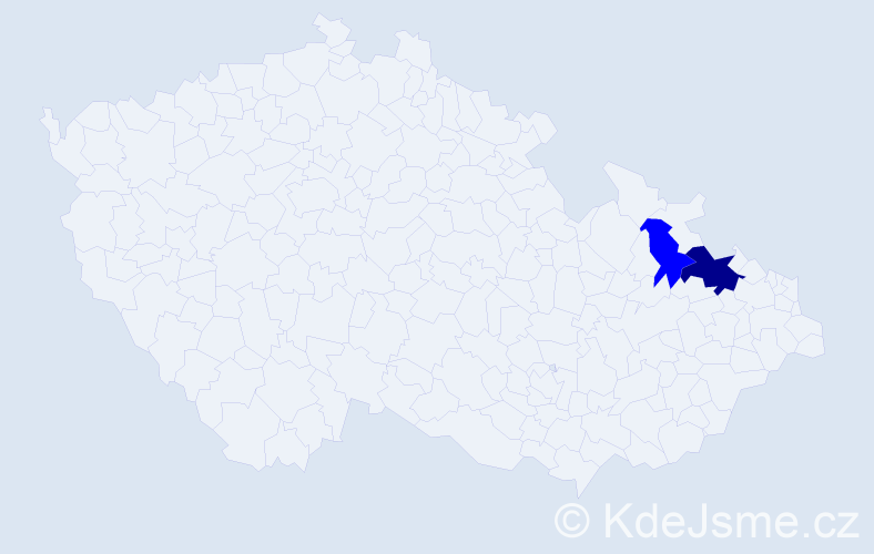 Příjmení: 'Glovčíková', počet výskytů 7 v celé ČR