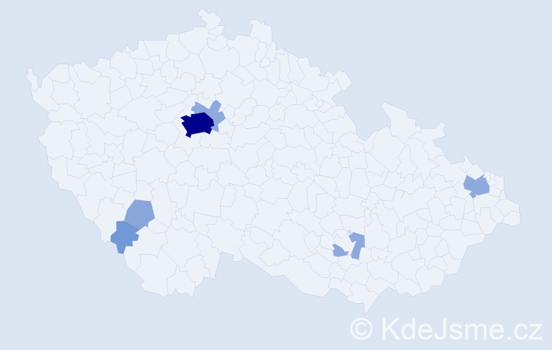 Příjmení: 'Kysil', počet výskytů 17 v celé ČR