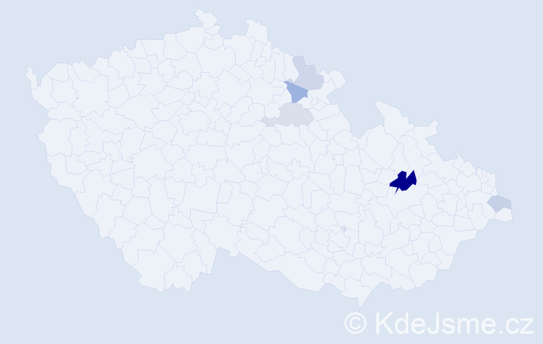 Příjmení: 'Čipelová', počet výskytů 9 v celé ČR