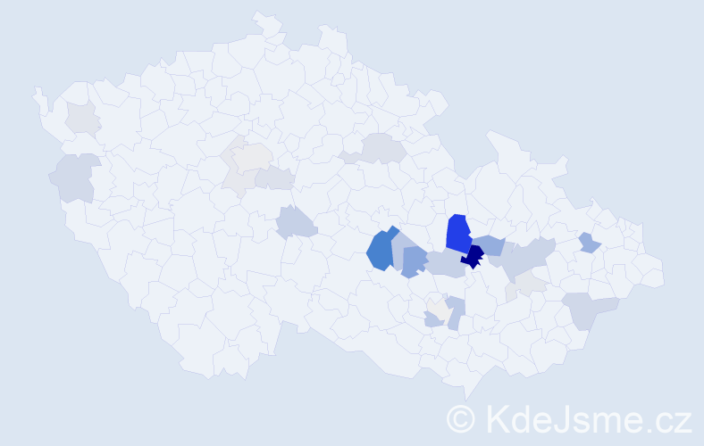 Příjmení: 'Neuer', počet výskytů 54 v celé ČR
