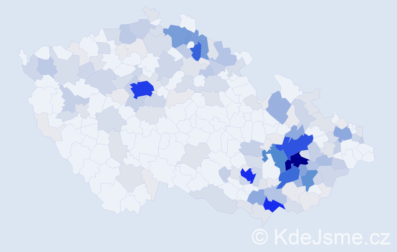 Příjmení: 'Nesvadba', počet výskytů 717 v celé ČR
