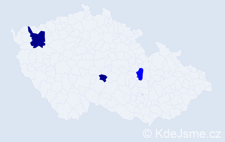 Příjmení: 'Du', počet výskytů 5 v celé ČR