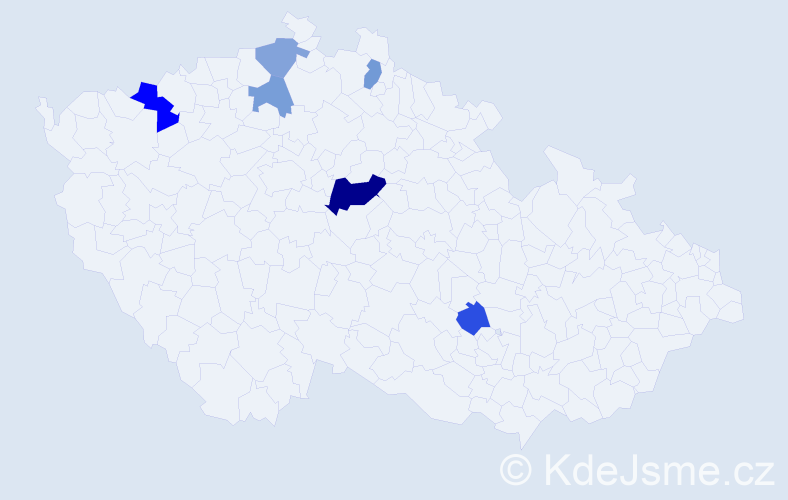 Příjmení: 'Kecl', počet výskytů 10 v celé ČR
