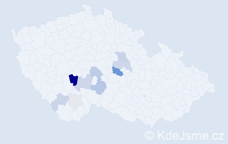 Příjmení: 'Ilichová', počet výskytů 22 v celé ČR