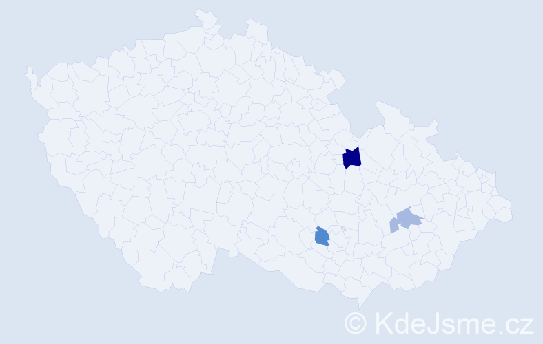 Příjmení: 'Millonigová', počet výskytů 4 v celé ČR