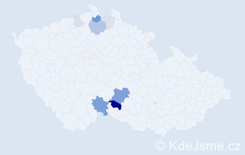 Příjmení: 'Špiklová', počet výskytů 18 v celé ČR