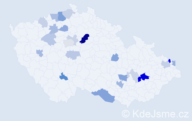 Příjmení: 'Biháriová', počet výskytů 59 v celé ČR