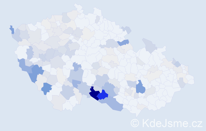 Příjmení: 'Bastlová', počet výskytů 632 v celé ČR