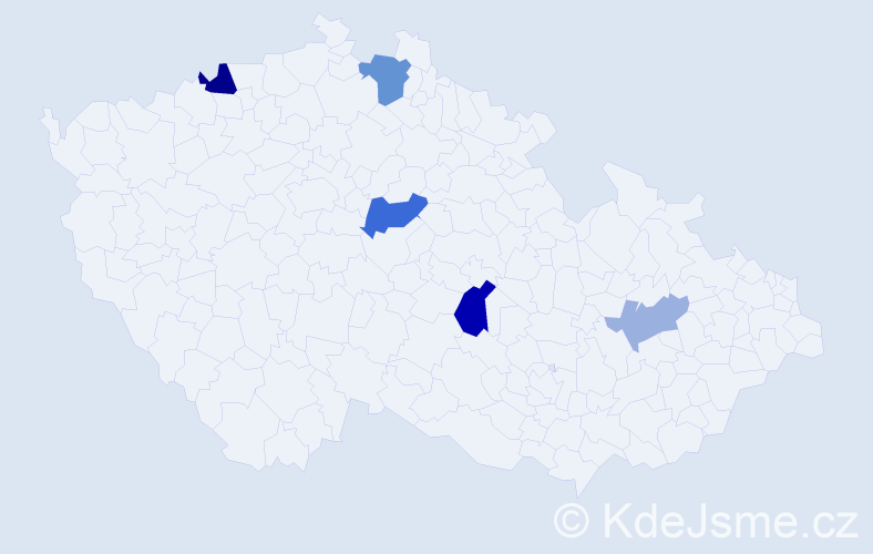 Příjmení: 'Lopauerová', počet výskytů 9 v celé ČR