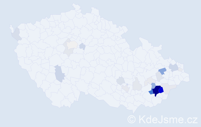 Příjmení: 'Kadlčák', počet výskytů 124 v celé ČR