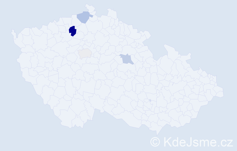Příjmení: 'Golián', počet výskytů 6 v celé ČR