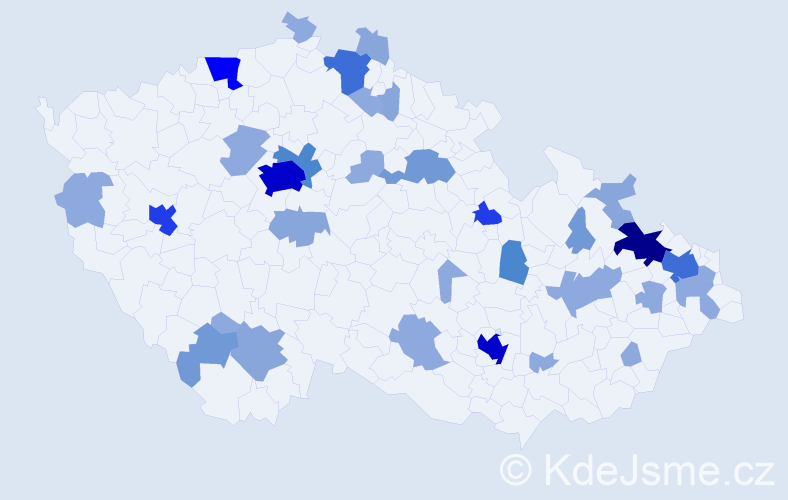 Příjmení: 'Beyer', počet výskytů 96 v celé ČR