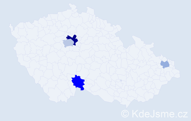 Příjmení: 'Hylanová', počet výskytů 6 v celé ČR