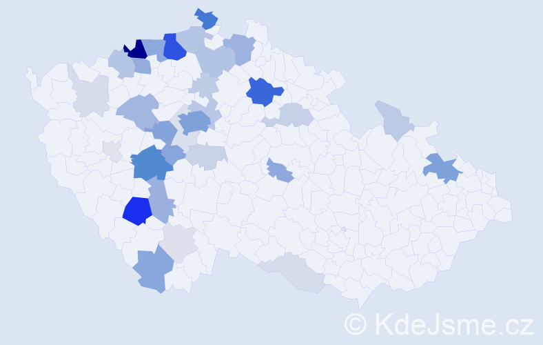 Příjmení: 'Korejs', počet výskytů 131 v celé ČR