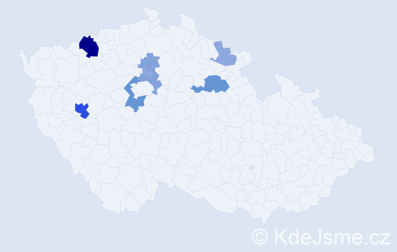 Příjmení: 'Dixová', počet výskytů 25 v celé ČR