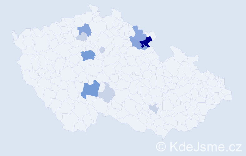 Příjmení: 'Stolinová', počet výskytů 38 v celé ČR