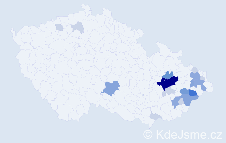 Příjmení: 'Barglová', počet výskytů 51 v celé ČR