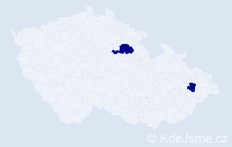 Příjmení: 'Hull', počet výskytů 2 v celé ČR