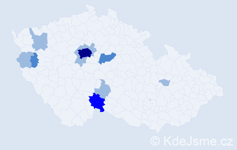 Příjmení: 'Daudová', počet výskytů 17 v celé ČR