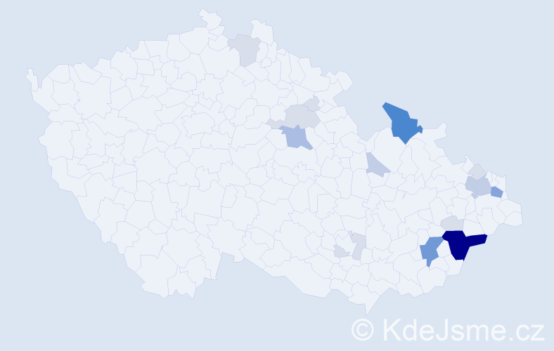 Příjmení: 'Papšíková', počet výskytů 56 v celé ČR
