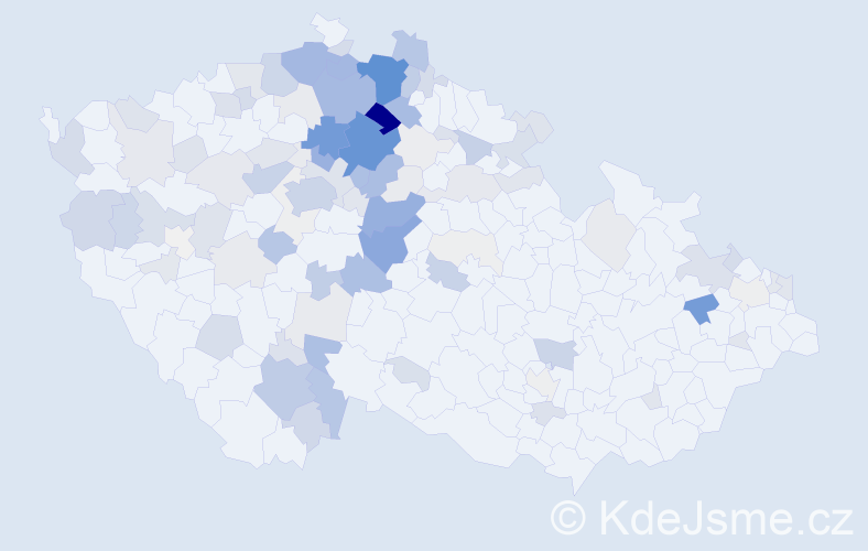 Příjmení: 'Moc', počet výskytů 581 v celé ČR