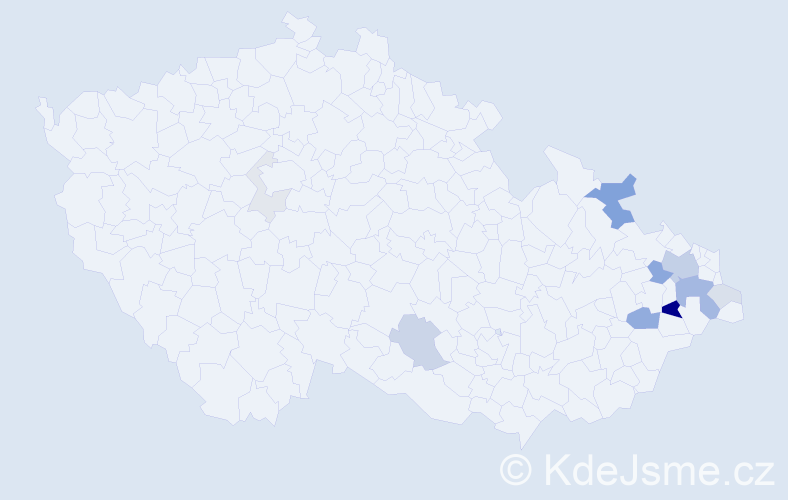 Příjmení: 'Přádková', počet výskytů 32 v celé ČR