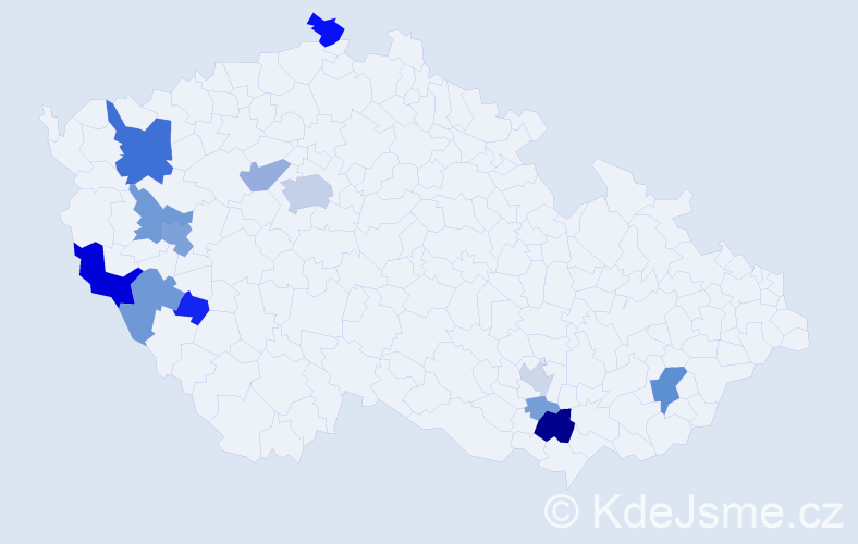 Příjmení: 'Vejvančická', počet výskytů 41 v celé ČR