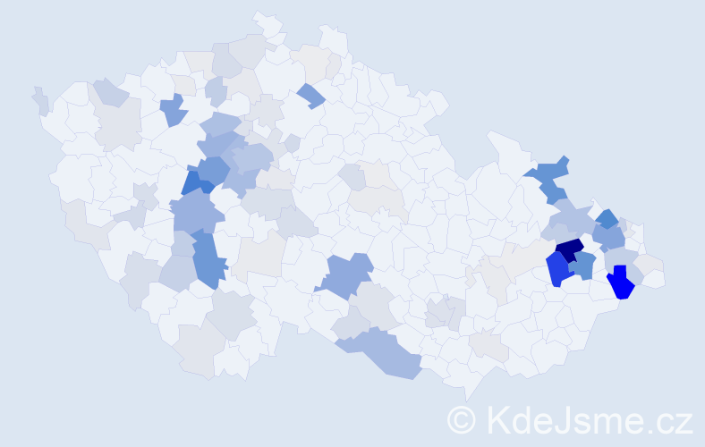 Příjmení: 'Biskupová', počet výskytů 360 v celé ČR