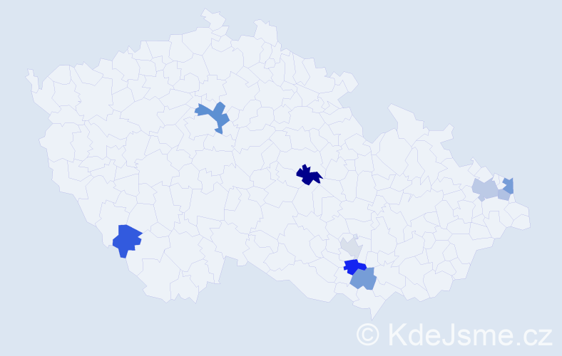 Příjmení: 'Ziembová', počet výskytů 15 v celé ČR